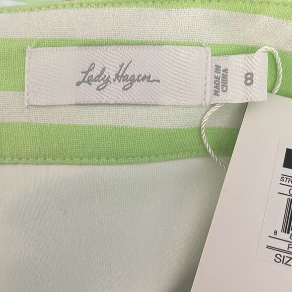 Lady Hagen Striped Embroidered Skort in Green Paradise 8 - Picture 5 of 11